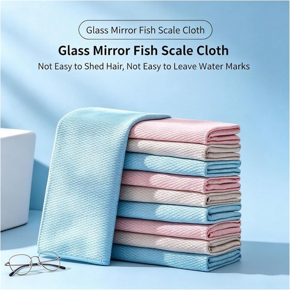 Microfiber Glass Cleaning Cloth - Ultra Soft & Scratch Free, Ideal for Eyeglasses, Sunglasses, Camera Lenses, Tablet Screens, Kitchenware & Furniture Cleaning