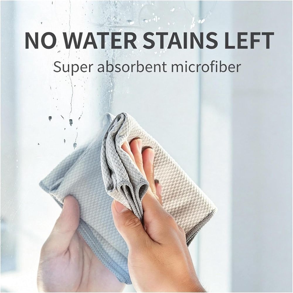 Microfiber Glass Cleaning Cloth - Ultra Soft & Scratch Free, Ideal for Eyeglasses, Sunglasses, Camera Lenses, Tablet Screens, Kitchenware & Furniture Cleaning