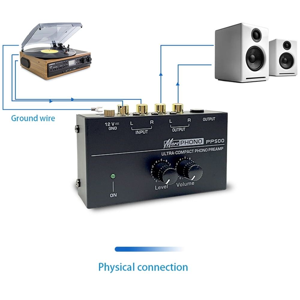 PP500 Record Player Preamplifier Vinyl Turntable Amplifier Preamplifier Turntable Volume ma710