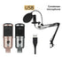 Gaming USB Microphone Noise Cancellation Condenser Mic for Pc Podcast Microphone with Boom Bracket C
