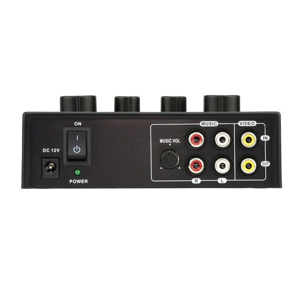 Karaoke Sound Mixer Portable Sound Mixer Professional Audio System Karaoke Dual Mic Inputs Audio Sound Mixer Black (US)