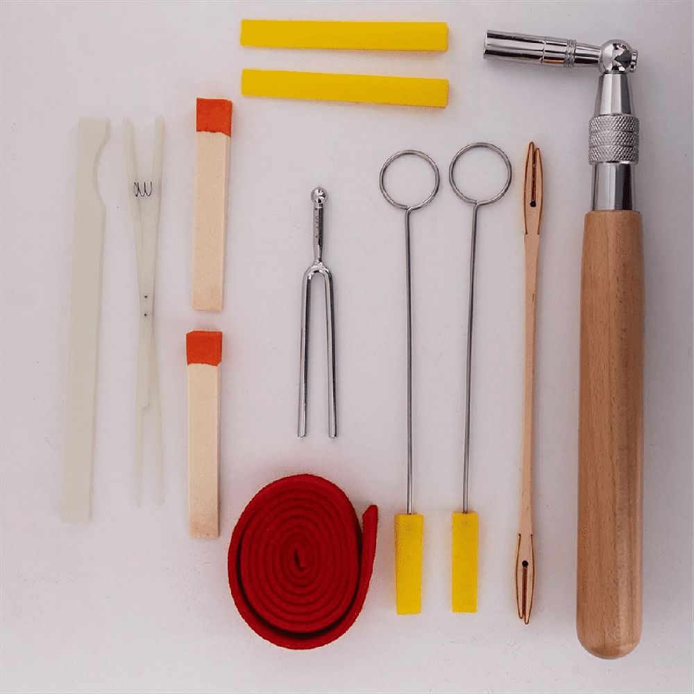 WM25 Professional Piano Tuning Kit Piano Tuning Hammer and Mute Kit Piano Tuning Kit 12 PCS