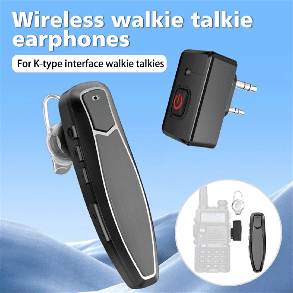 Walkie Talkie Wireless Bluetooth PTT Headset Earpiece Hands-Free K Plug for Microphone Headset -888S K5