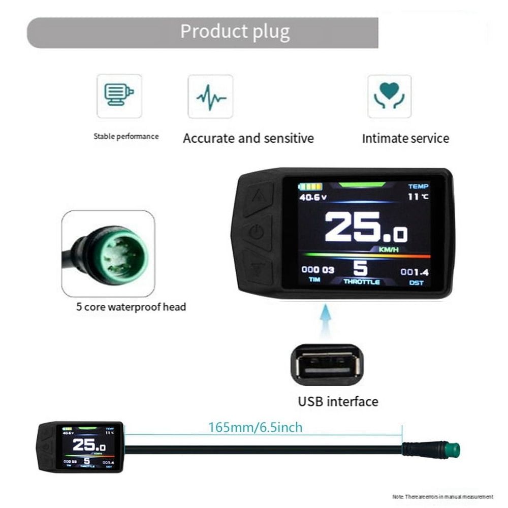 Ebike Display for KT TF01U 24V 36V 48V Intelligent Colorful LCD Meter Waterproof Joint Electric Bicycle Meter