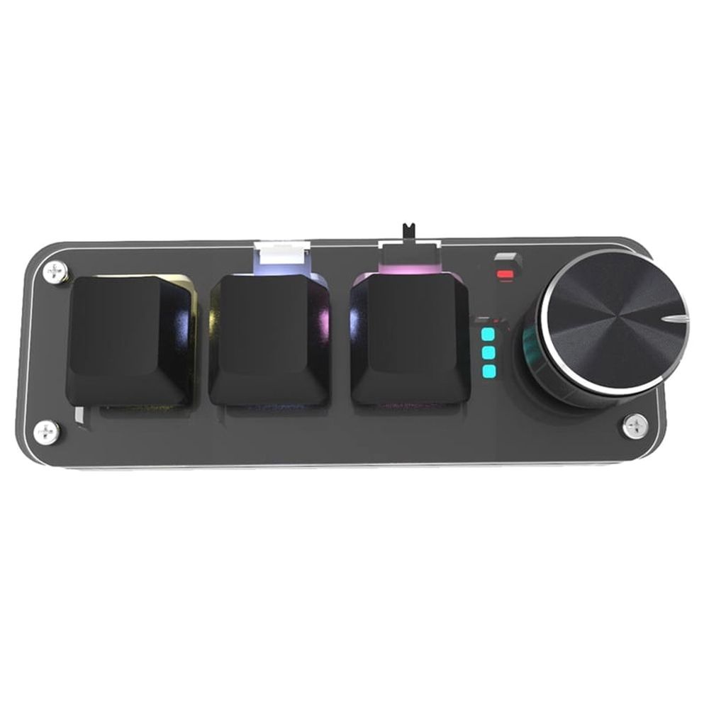 Mechanical Keyboard RGB Mini Gaming Custom Programming Red Switch 3 Keys 1 Knob 2.4G Wireless Bluetooth Knob Keypads