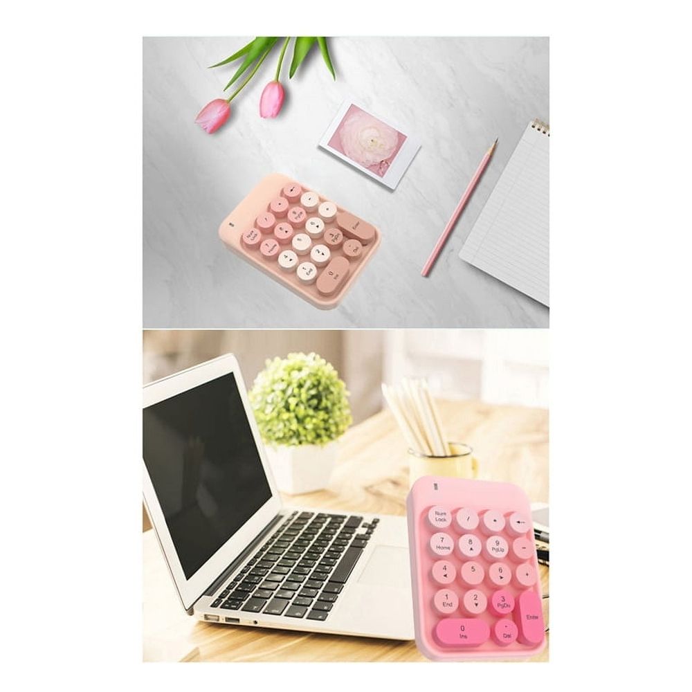 2.4g Wireless Numeric Keypad Cute Mixed Color Financial Special Nine-Key Password Carry It Easily,Pink Mixed Color