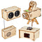 4 Set of Wooden Puzzle DIY Craft Kit Speaker Radio Gramophone Projector Soldering Practice DIY Electronic Kits