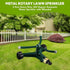 Metal Rotary Lawn Sprinkler 3 Arm Heavy Duty 360 Degree Automatic Revolving Whirling Water Sprinkler with Wheeled Base