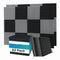 52 Pack Acoustic Foam Panels,1x12x12Inches Sound Proof Foam Panels for Walls, Acoustic Panels Sound Absorbing Black&Gray