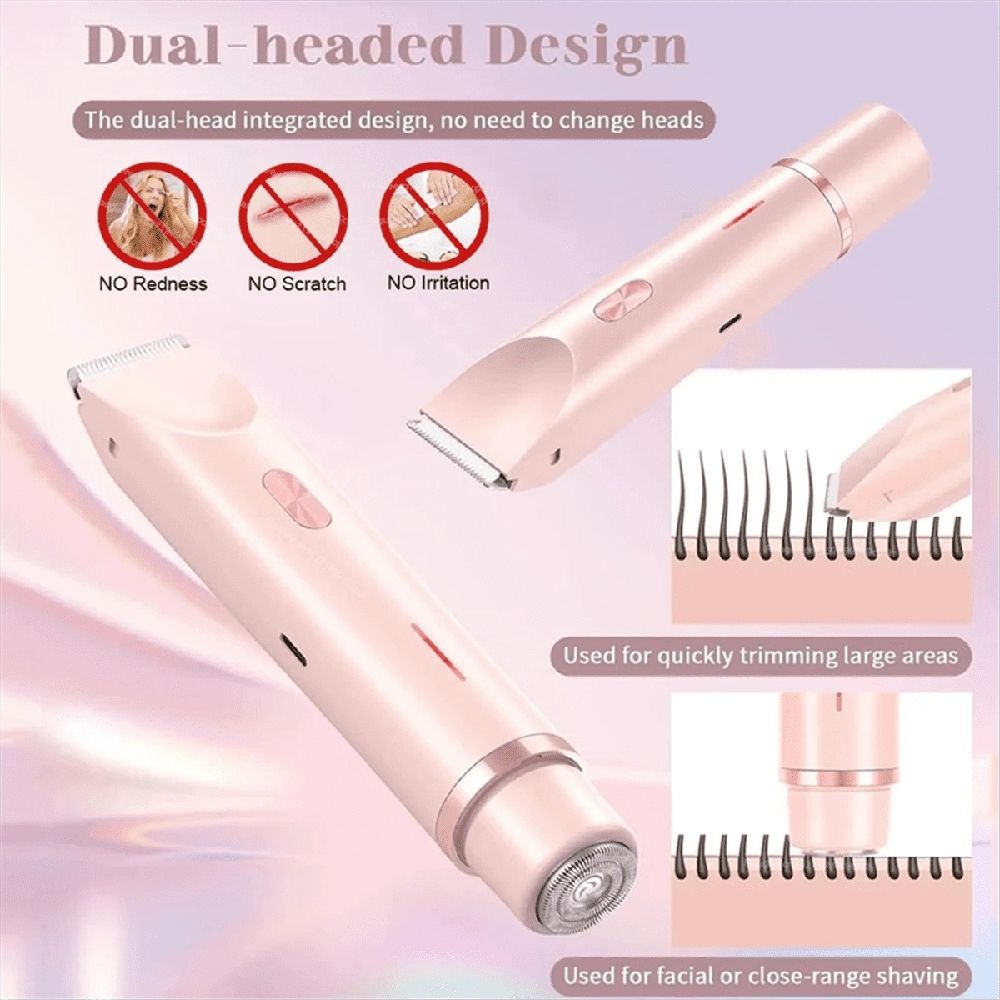 Painless Hair Removal Trimmer for Sensitive Areas Like Bikini Area or Arms, 2 in 1 Shaver Baby Hair Epilator