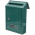 Green Locking Wall-Mounted Mailbox with Iron Post, Outdoor Home Decor and Secure Mail Storage