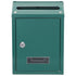 Green Locking Wall-Mounted Mailbox with Iron Post, Outdoor Home Decor and Secure Mail Storage