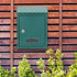 Green Locking Wall-Mounted Mailbox with Iron Post, Outdoor Home Decor and Secure Mail Storage