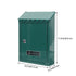 Green Locking Wall-Mounted Mailbox with Iron Post, Outdoor Home Decor and Secure Mail Storage