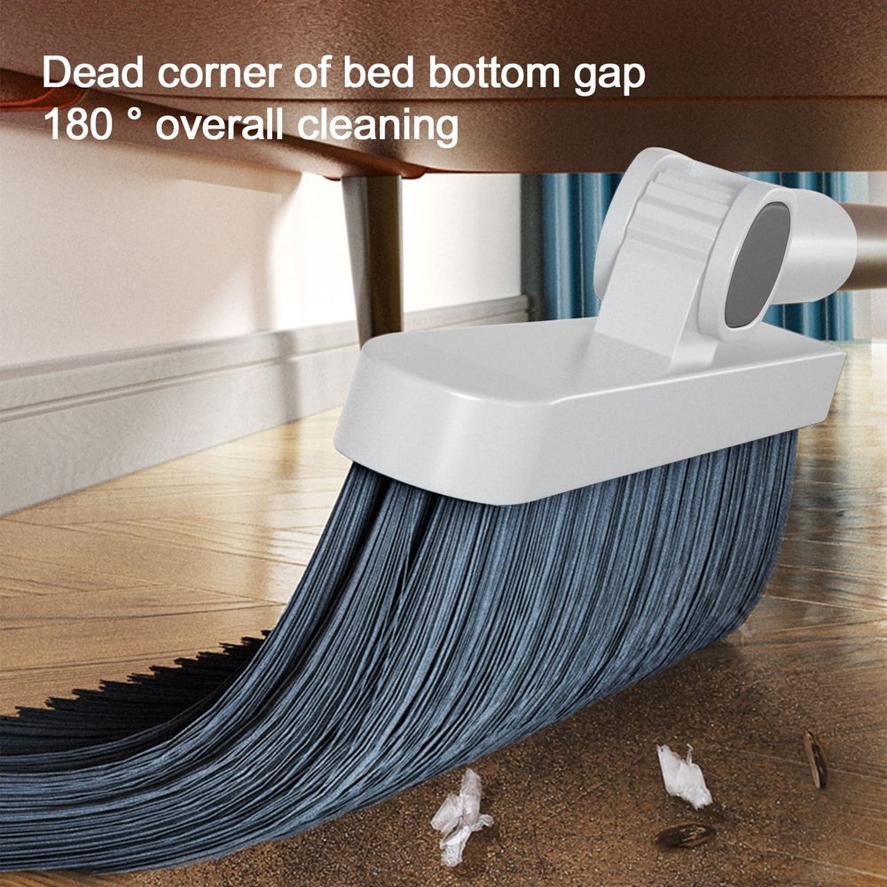 37.8in Broom and Dustpan Set Foldable Hand Broom, Broom with Dustpan Combo Set 180-degree Rotatable Brooms and Dustpan Set Non-Stick Hair Dustpan Sweeping Brooms(White)