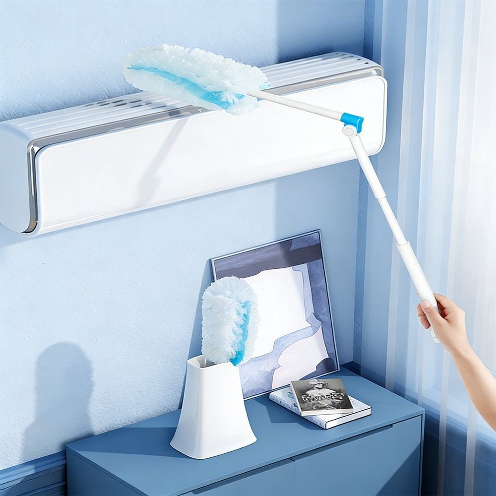 Disposable Duster Kit, 37.8in Extendable Handle, Electrostatic Cleaning Tool, 11 Piece Set for Furniture Blinds Ceiling Fan Cleaning