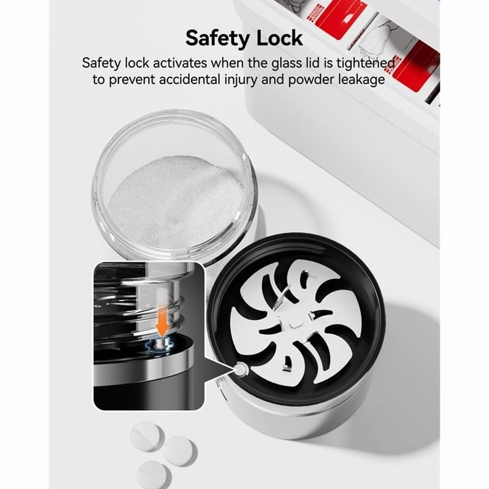 Electric Pill Crusher,Portable Cordless Pill Crusher Fine Powder for Travel,Easily Crush Pills&Vitamins for Elderly,Pets