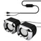 Portable USB Powered Black Speakers, Anti-Interference Stereo Sound, Set of 2 Compact Audio Devices