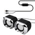 Portable USB Powered Black Speakers, Anti-Interference Stereo Sound, Set of 2 Compact Audio Devices