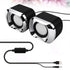 Portable USB Powered Black Speakers, Anti-Interference Stereo Sound, Set of 2 Compact Audio Devices