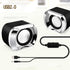 Portable USB Powered Black Speakers, Anti-Interference Stereo Sound, Set of 2 Compact Audio Devices