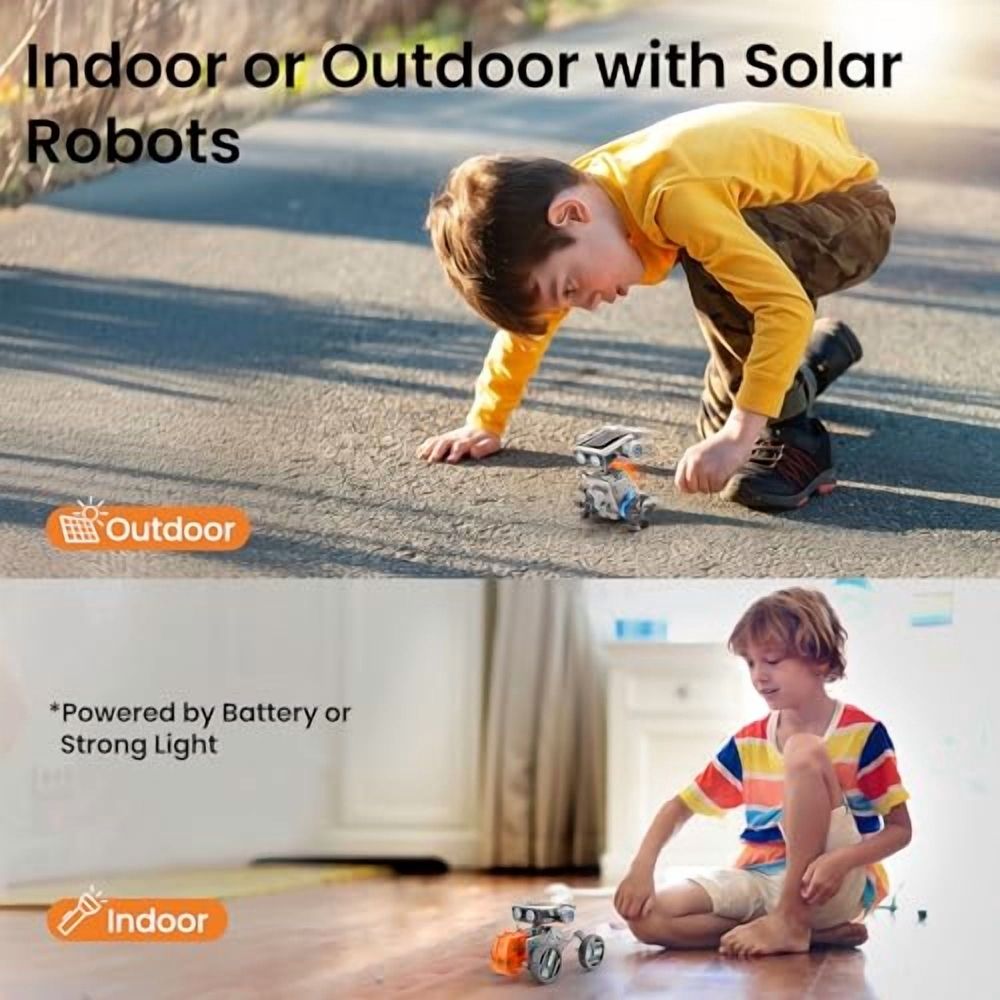 Solar Robot Building Kit STEM Gift for Boys Aged 8-13,15-in-1 DIY Science Educational Robotic Toy for Kids Teens Birthday,Powered by The Sun or Battery with 212 Pieces