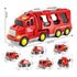 Toddler Car Toys for 1 2 3 4 5 6 Years Old Boys,7 in 1 Fire Car Trucks Playset with Play Mat & Accesoories,Birthday Gifts for Toddlers Kids Boys Girls Age 1-3 3-5