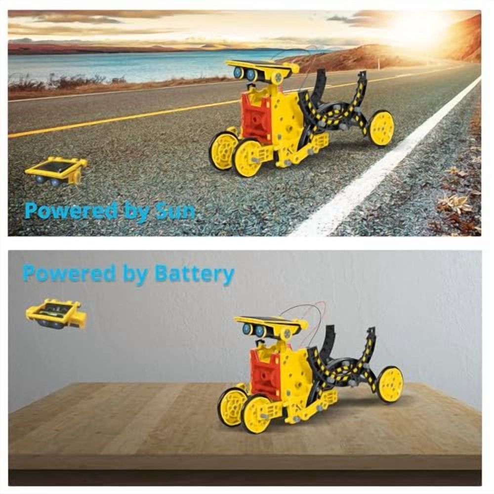 STEM Projects for Kids Ages 8-12,Solar Robot Science Building Kits,Birthday Gifts for 8 9 10 11 12-16 Year Old Boys Girls Teens,Robotics Powered by Sun or Battery(Not Include).