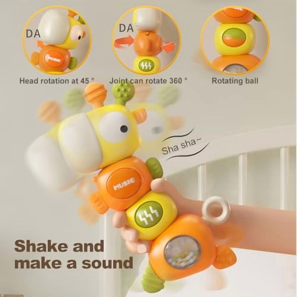 Baby Montessori Sensory Toys for 3-6 6-12 Months,Newborn Infant Rattle Toys,Learning Educational Musical Toys for Boys Girls (Yellow)