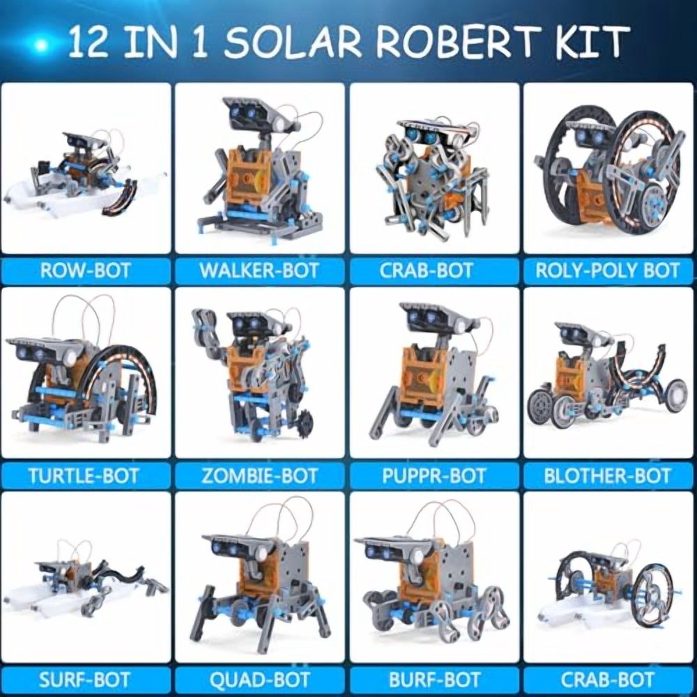 STEM Projects 12-in-1 Creation Solar Robot Kit,Science Experiments Toys Gifts for Kids Ages 8-12,Educational DIY Building Robotics Kit for 8 9 10 11 12 13 14 15 Year Old Boys Girls Teens