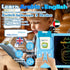 Talking English & Arabic Flash Cards - 8" LCD Writing Tablet for Kids 3-12,Bilingual 510 Sight Words,Toddler Pocket Speech,Drawing Sketch Pad,Autism Toys for Boy (Arabic - Blue)