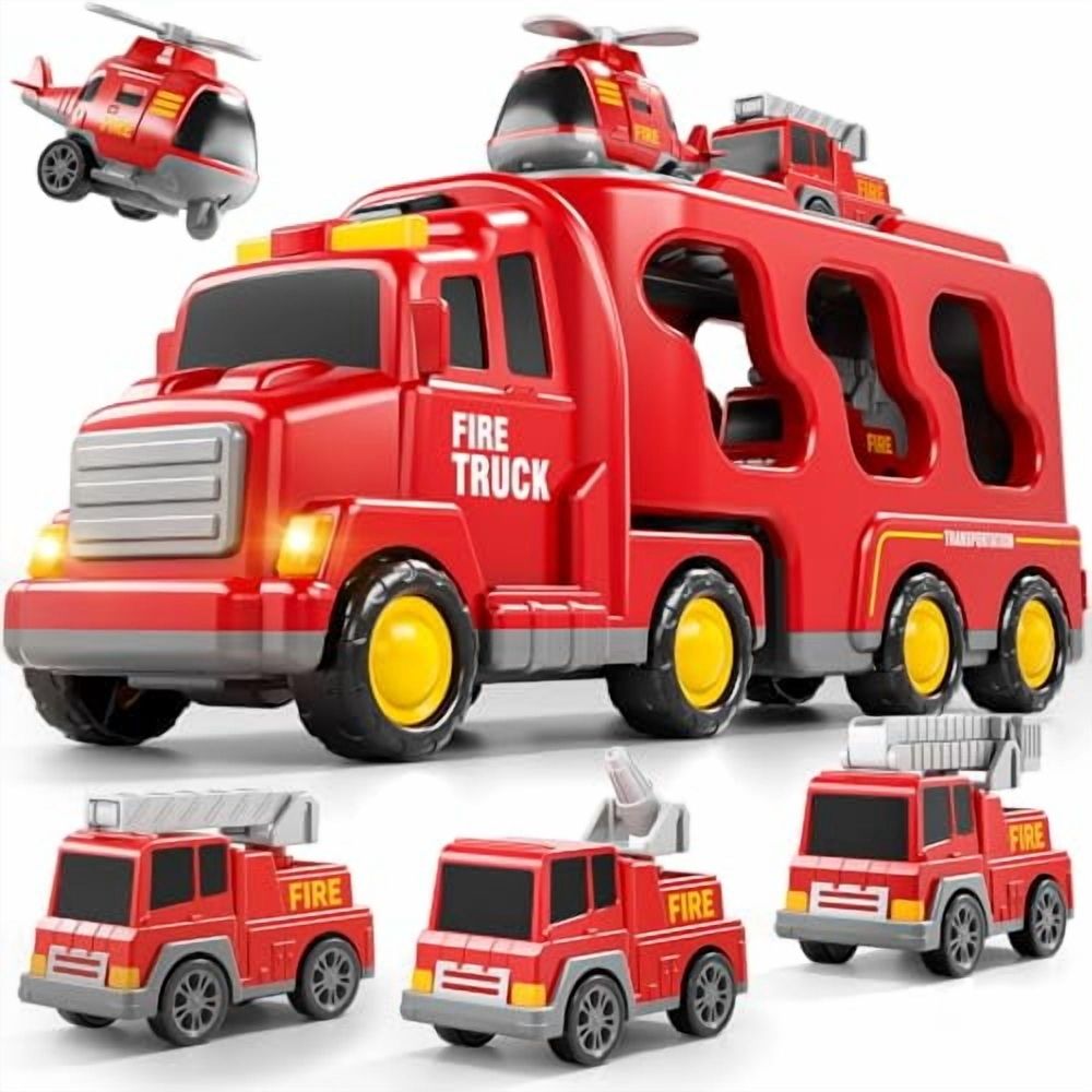 Trucks for Toddlers 2-4 Years 1-3 4-8 4-7 Boys Girls,5 in 1 Construction Carrier Toy Trucks for Kids,Detachable Transport Trailer Toy,1 Year Old Boy Gifts Birthday Toy
