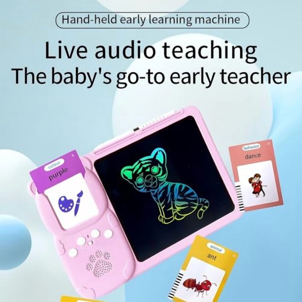 Talking Flash Cards for Toddlers,Preschool Learning Alphabet Sensory Toys Sight Words with Drawing Pad Interactive Educational Activities for Kindergarten