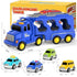 Toddlers City Truck Toys for Kids 3-9 Year Old，5 in 1 Friction Power Vehicle Car for 3 4 5 6 7 Years Old Boys Girls，Carrier Truck Transport Toys for Christmas and Birthday Gifts