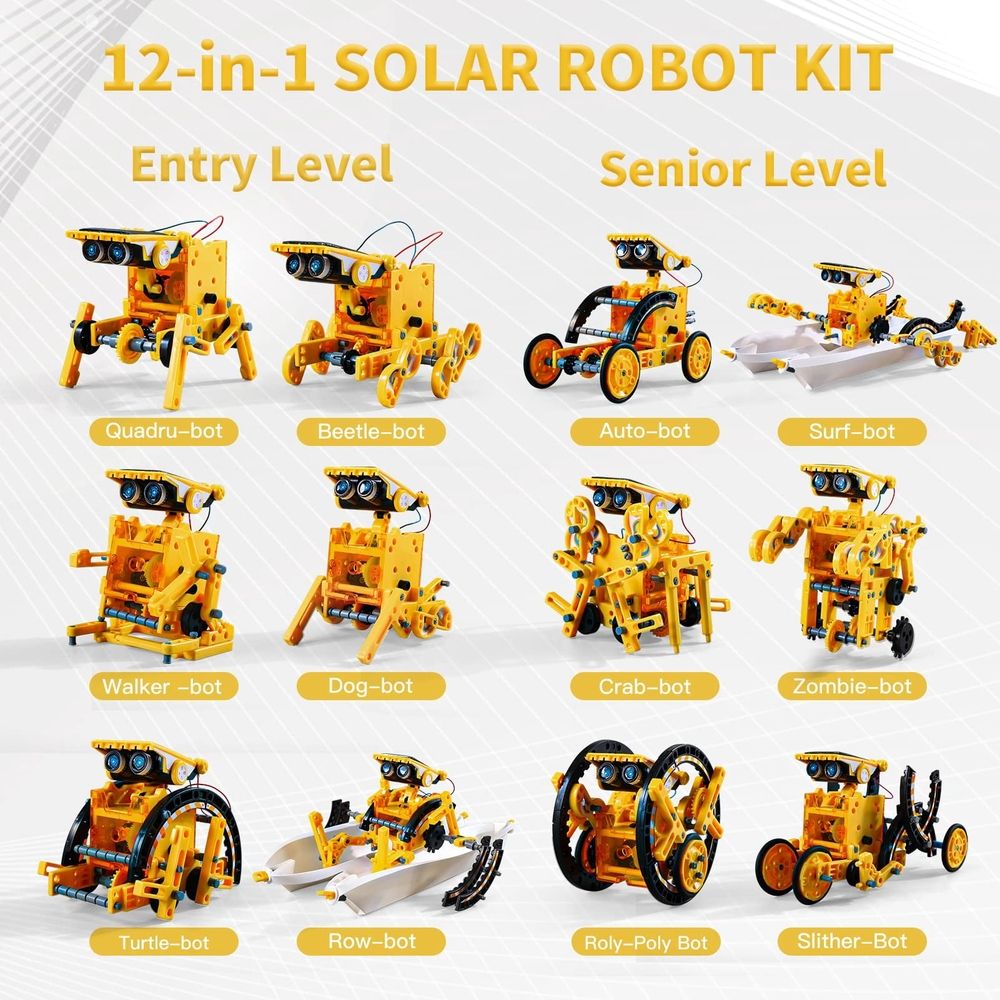 12-in-1 STEM Solar Robot Kit Toys Gifts for Kids 8 9 10 11 12 13 Years Old,Educational Building Science Experiment Set Birthday for Kids Boys Girls