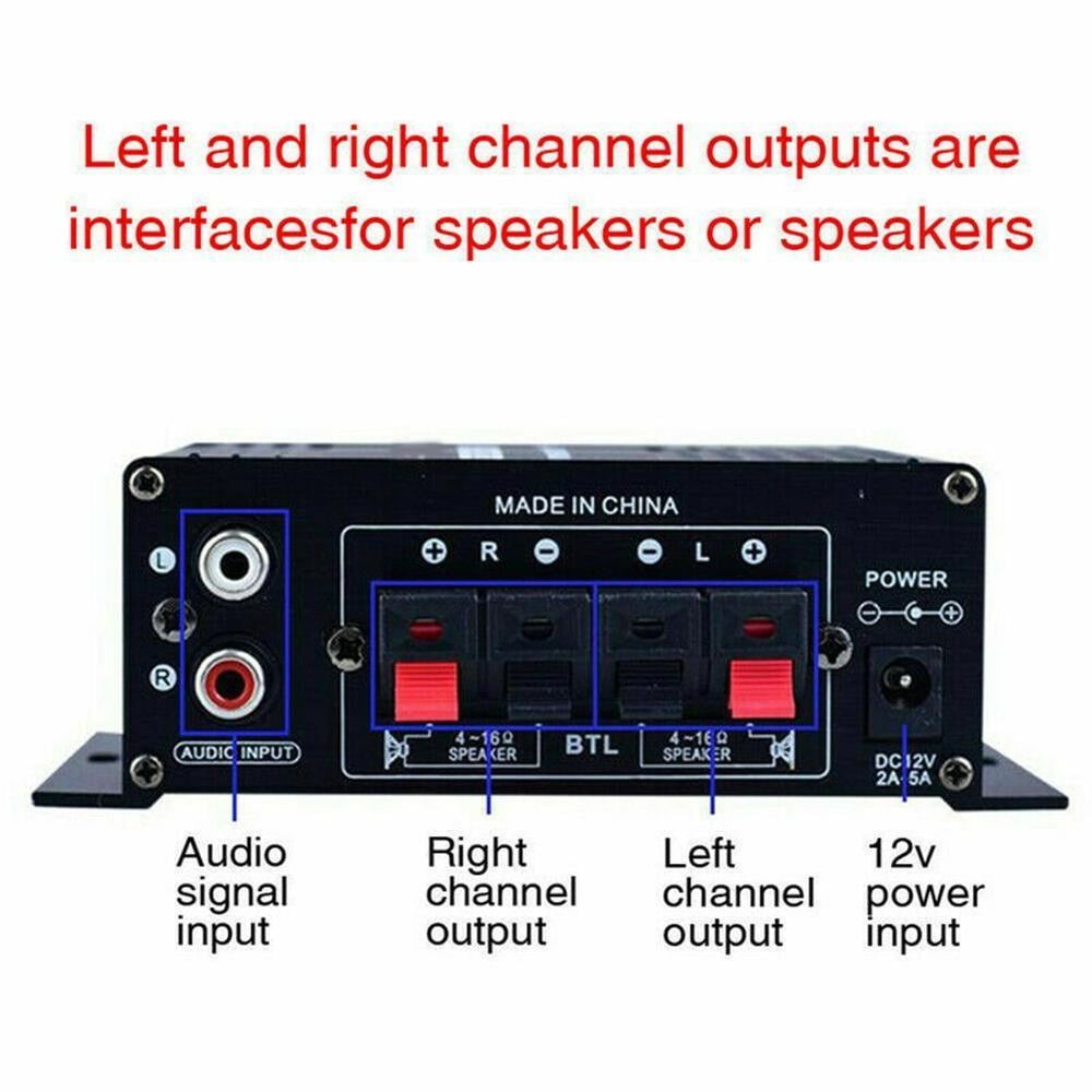 400W Mini HiFi Digital Bluetooth Stereo Audio Amplifier, 20W x 2 RMS, 200W x 2 Max, 2CH