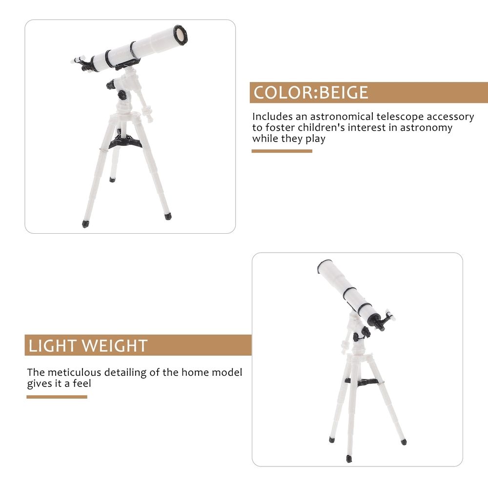 1:12 Scale Miniature Dollhouse Telescope Ornament, Tiny Desktop Decor Accessory, Kids Toy, Home Model Decoration