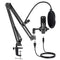USB Condenser Microphone Bundle Kit,192KHZ/24BIT Professional Cardioid Computer Mic with Adjustable Scissor Arm Stand Shock Mount and Gain Knob for Recording,for Podcasting,Gaming