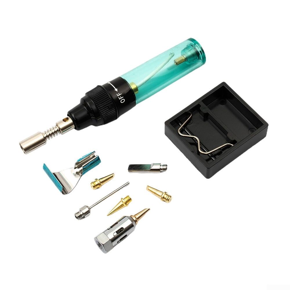 Butane Gas Soldering Iron Cordless Welding Torch Pen Tool Kit + Accessory Set