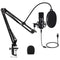 USB Streaming Podcast PC Microphone: Professional Computer Mic 192kHz/24bit Cardioid Condenser Mic Kit with Sound Card Boom Arm Shock Mount Pop Filter