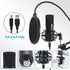 USB Streaming Podcast PC Microphone: Professional Computer Mic 192kHz/24bit Cardioid Condenser Mic Kit with Sound Card Boom Arm Shock Mount Pop Filter