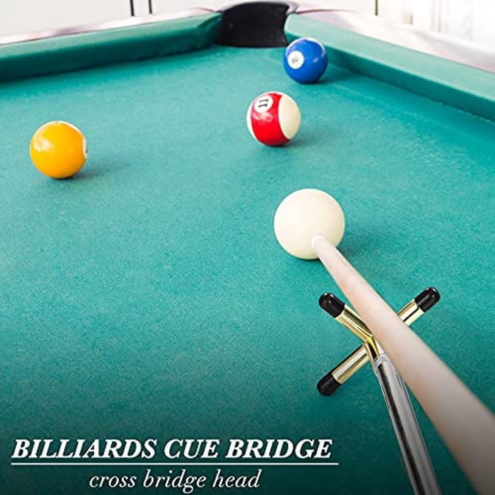 Pool Cue Snooker Stick Pool Table Accessories Retractable Billiards Cue Rest with Removable Brass Bridge Head