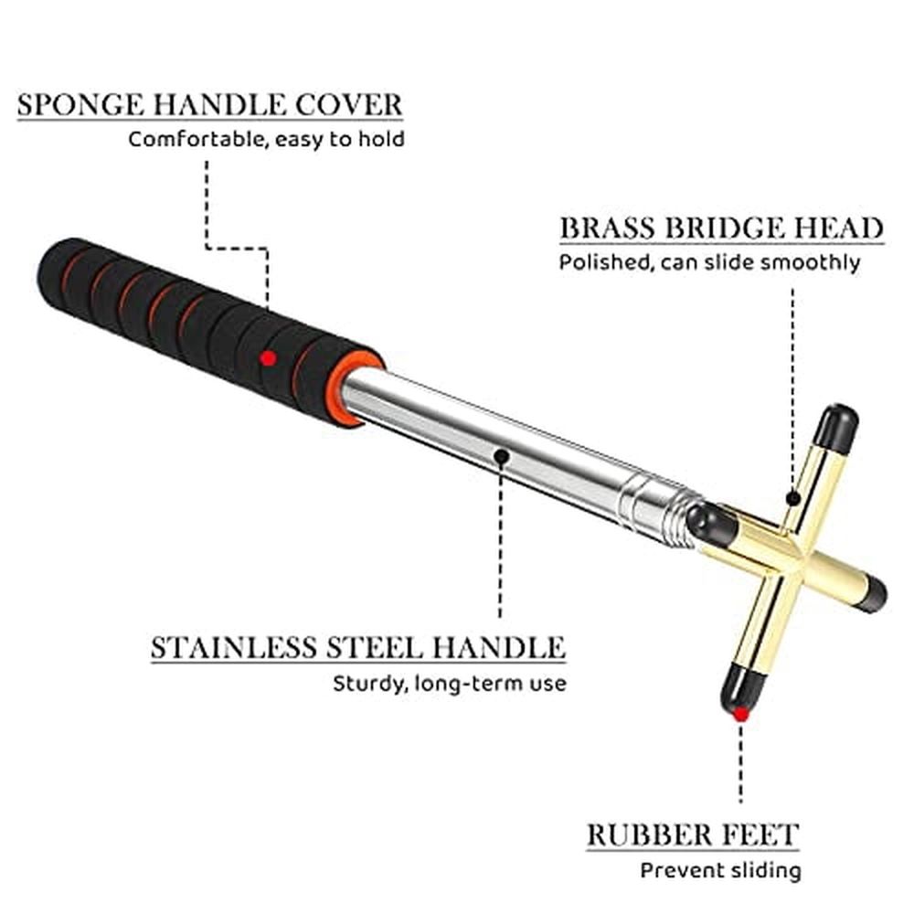 Pool Cue Snooker Stick Pool Table Accessories Retractable Billiards Cue Rest with Removable Brass Bridge Head