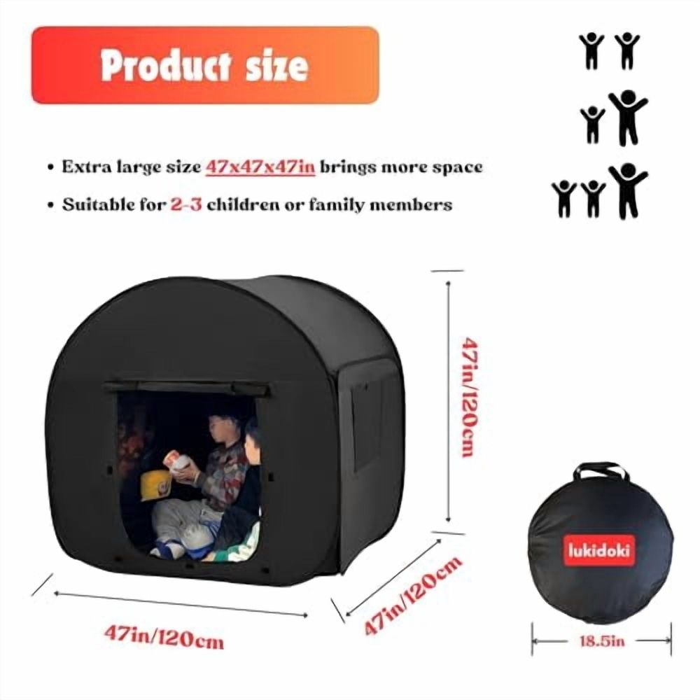 Sensory Tent for Kids & Adults with Autism,ADHD,SPD - CPC Certification Large Size 47x47in Calm Corner Helps Children Relax,Reduce Anxiety & Improve Focus - Pop-up Blackout Play Tent