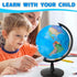 8" Kids Globe,Political Globe with HD Waterproof Surface & Writable & Erasable Globe & Bright Colors to Stimulate Children\'s Interest,Funny Educational Tools & Desk Decoration & Gifts