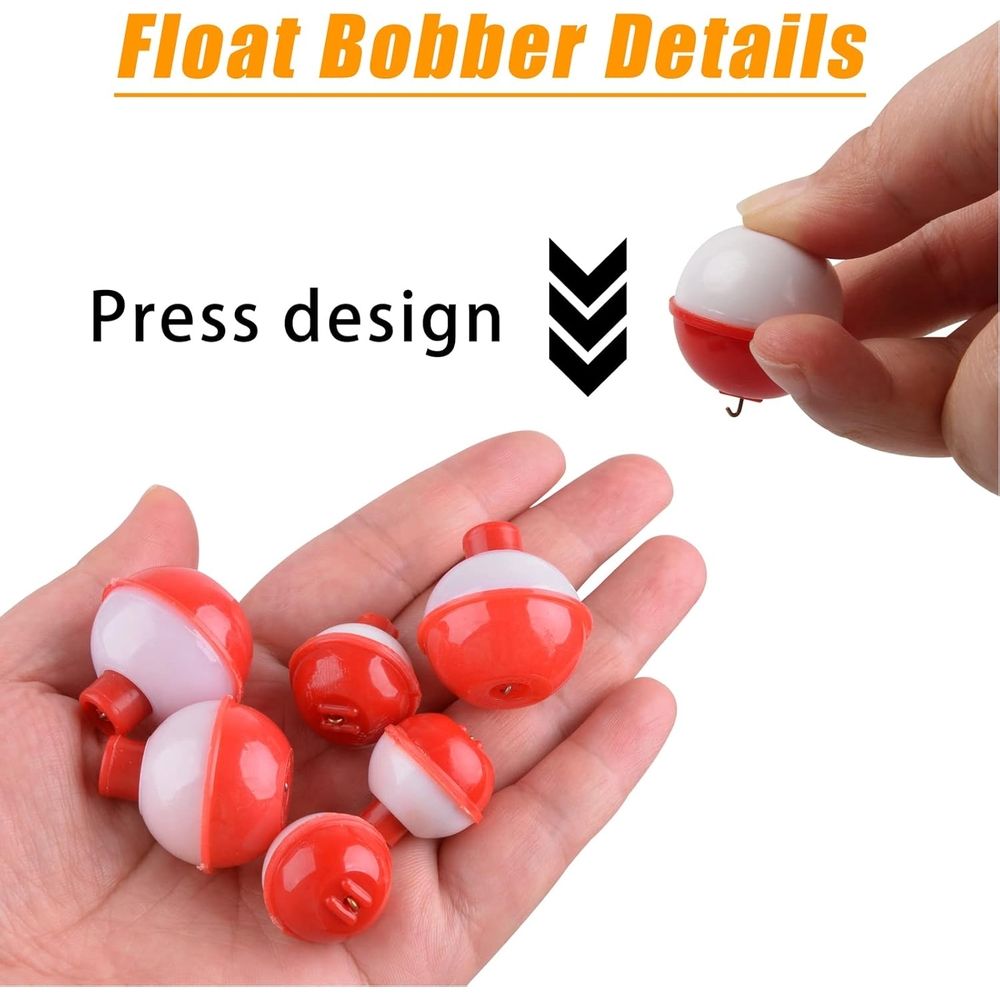 Fishing Bobbers Tackle Kit,205pcs Basic Tackle Box Fishing Accessories Included Fishing Hooks,Bobbers,Fishing Weights,Swivel Snaps,Fishing Equipment Starter Kit for Trout Catfish Panfish