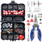 264pc Fishing Tackle Accessories Kit with Tackle Box - Including Jig Hooks,Weights,Floats,Bobber Stop (Red)