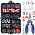 264pc Fishing Tackle Accessories Kit with Tackle Box - Including Jig Hooks,Weights,Floats,Bobber Stop (Red)