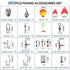 263pcs Fishing Accessories Set with Tackle Box Including Plier Jig Hooks Sinker Weight Swivels Snaps Sinker Slides