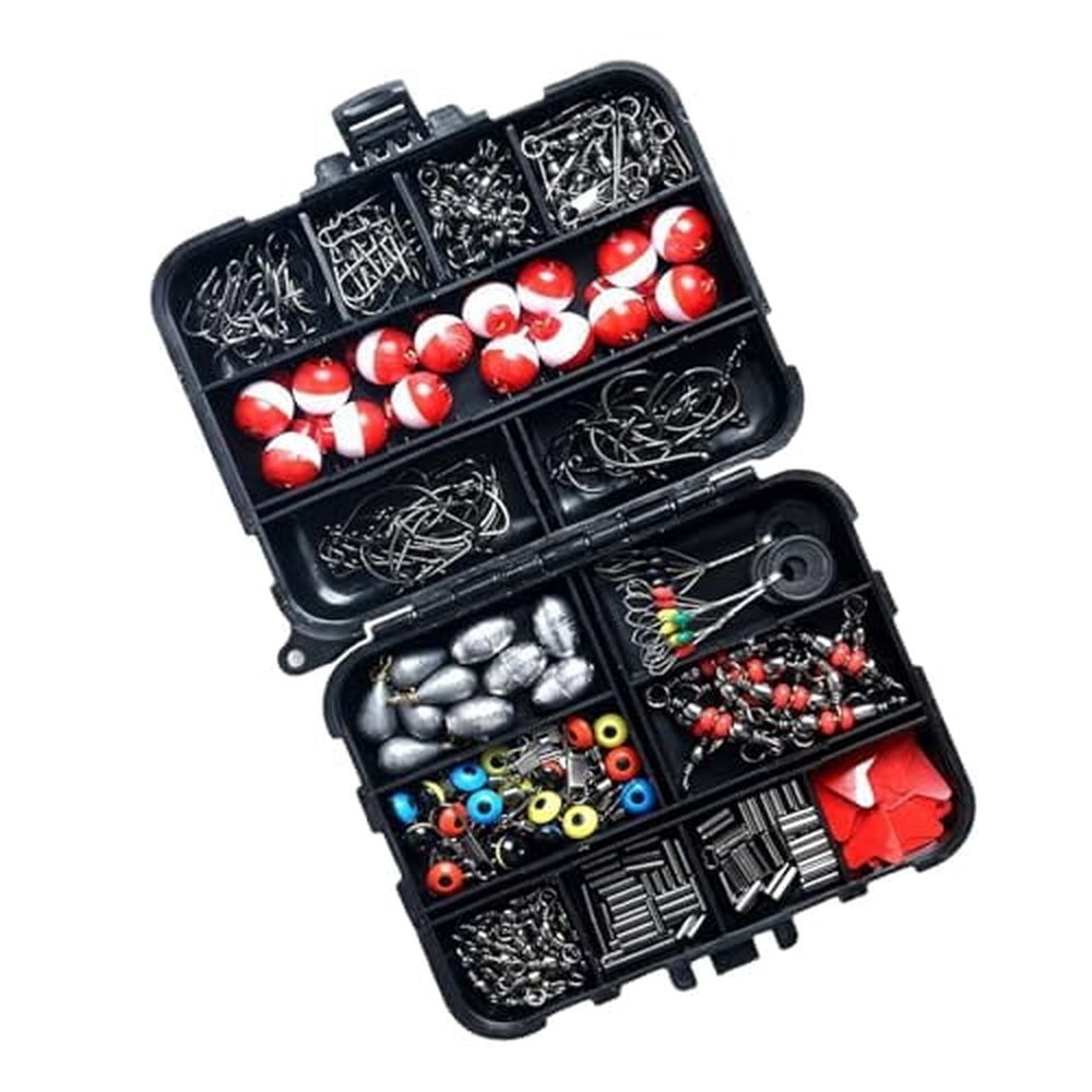 Fishing Tackle Kit,Fishing Tackle Box Kit,263 Fishing Tackle - Portable Tackle Box Kit,Fishing Equipment for Rivers and Lakes Reservoir Pond